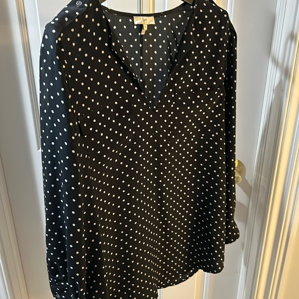 Black with polka dots, joie blouse, small
